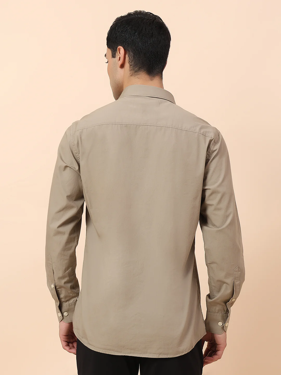 Casual Shirt for Men | Breathable & Soft with Color Fastness Slim Fit Spread Collar Cotton Fabric Solid Pattern - Image 6