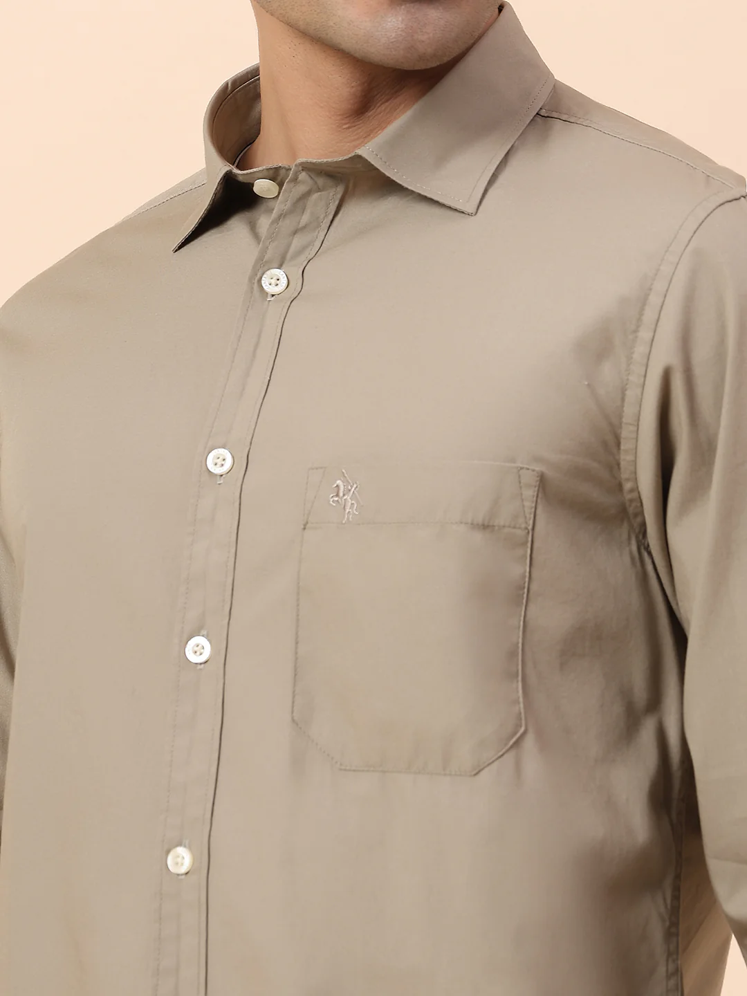 Casual Shirt for Men | Breathable & Soft with Color Fastness Slim Fit Spread Collar Cotton Fabric Solid Pattern - Image 7