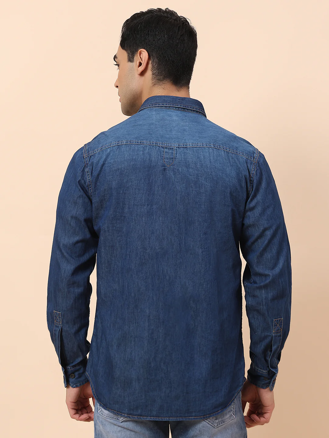 Casual Shirt for Men | Breathable & Soft with Color Fastness Slim Fit Spread Collar Cotton Fabric Solid Pattern - Image 6