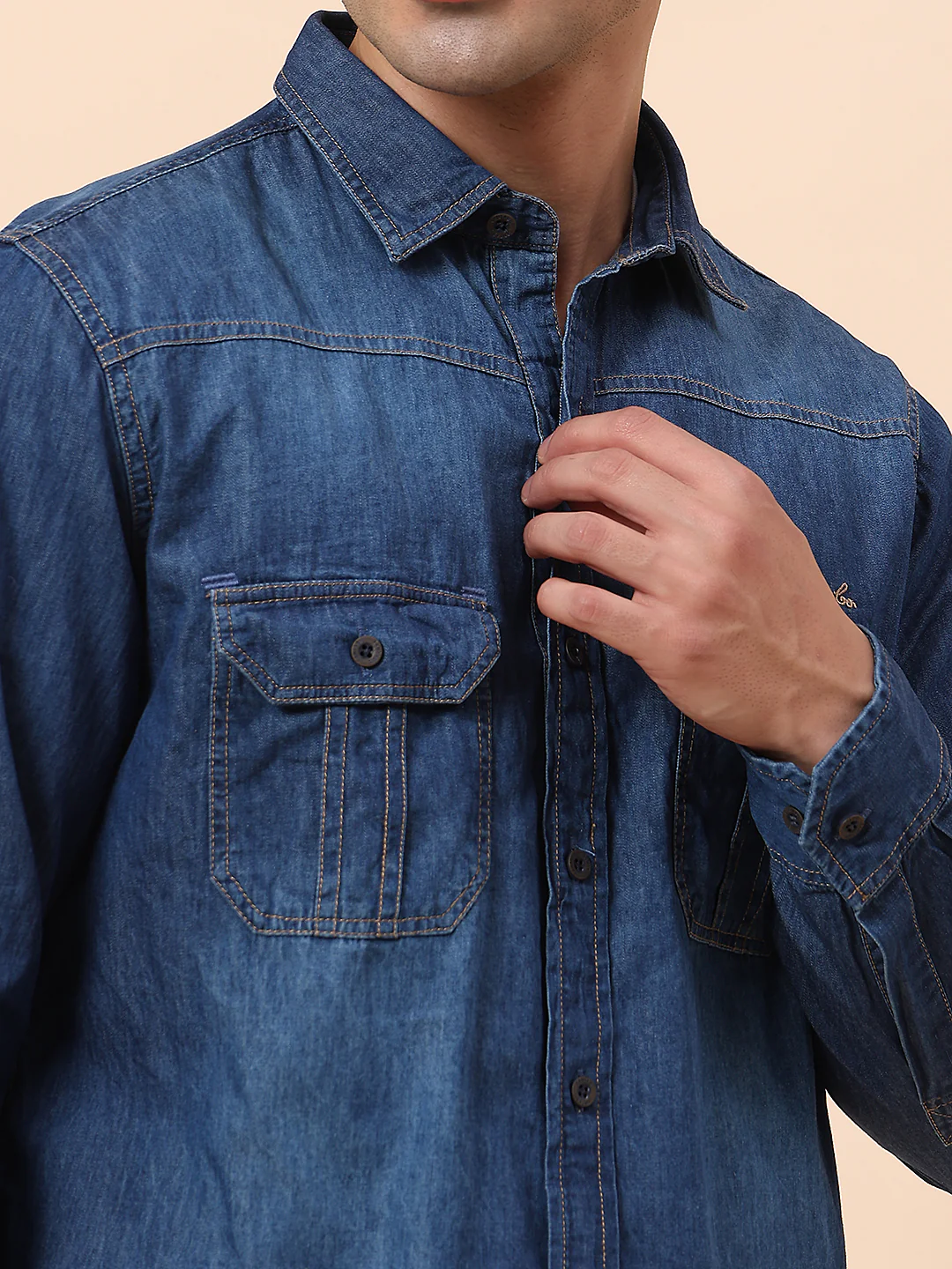 Casual Shirt for Men | Breathable & Soft with Color Fastness Slim Fit Spread Collar Cotton Fabric Solid Pattern - Image 7