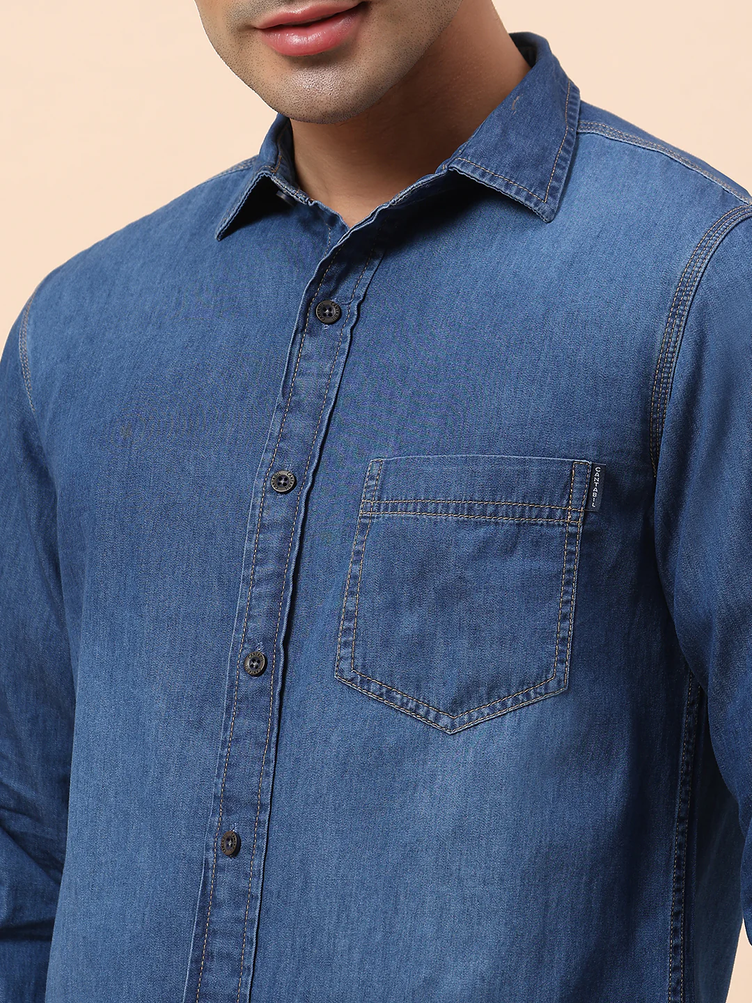 Casual Shirt for Men | Breathable & Soft with Color Fastness Slim Fit Spread Collar Cotton Fabric Solid Pattern - Image 7