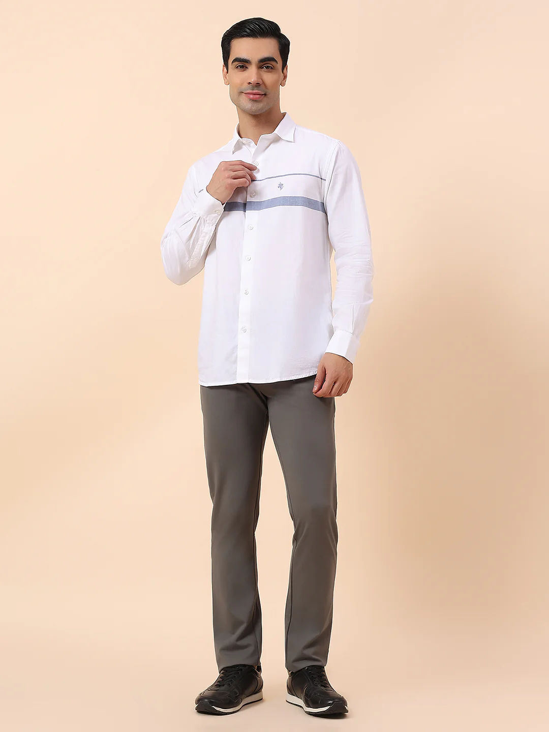 Casual Shirt for Men | Breathable & Soft with Color Fastness Slim Fit Spread Collar Cotton Fabric Striped Pattern - Image 8