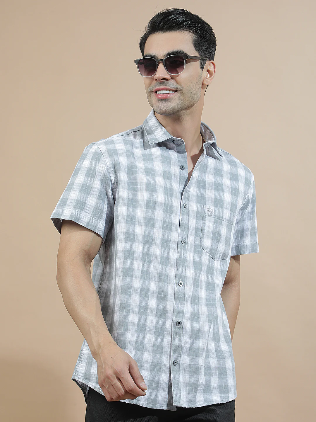 Casual Shirt for Men l Breathable & Soft with Color Fastness Regular Fit  Cotton Fabric Checkered Pattern - Image 2