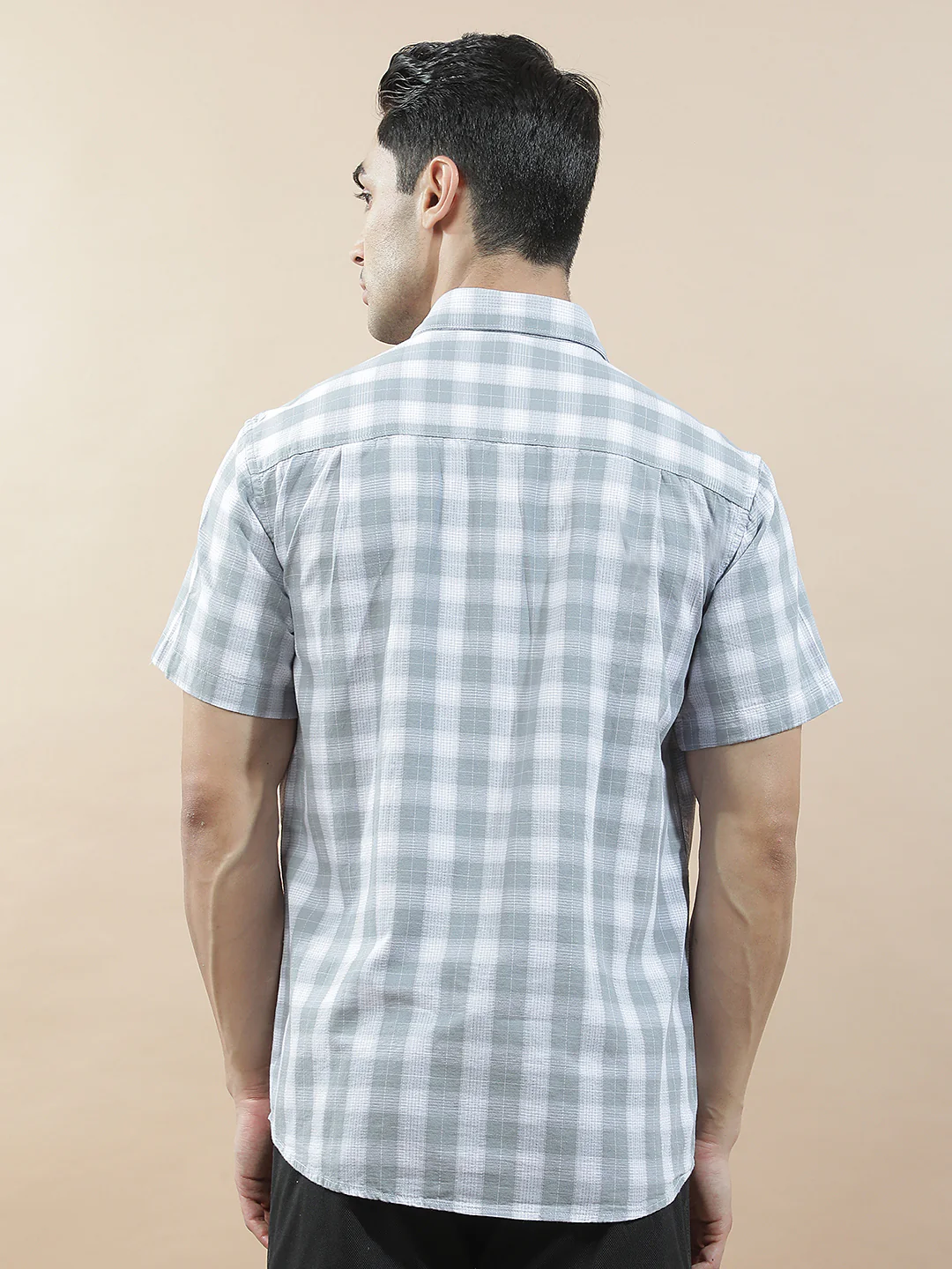 Casual Shirt for Men l Breathable & Soft with Color Fastness Regular Fit  Cotton Fabric Checkered Pattern - Image 4