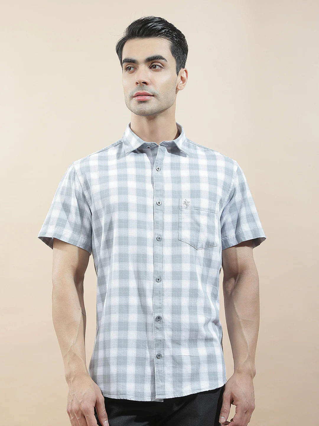 Casual Shirt for Men l Breathable & Soft with Color Fastness Regular Fit  Cotton Fabric Checkered Pattern - Image 5