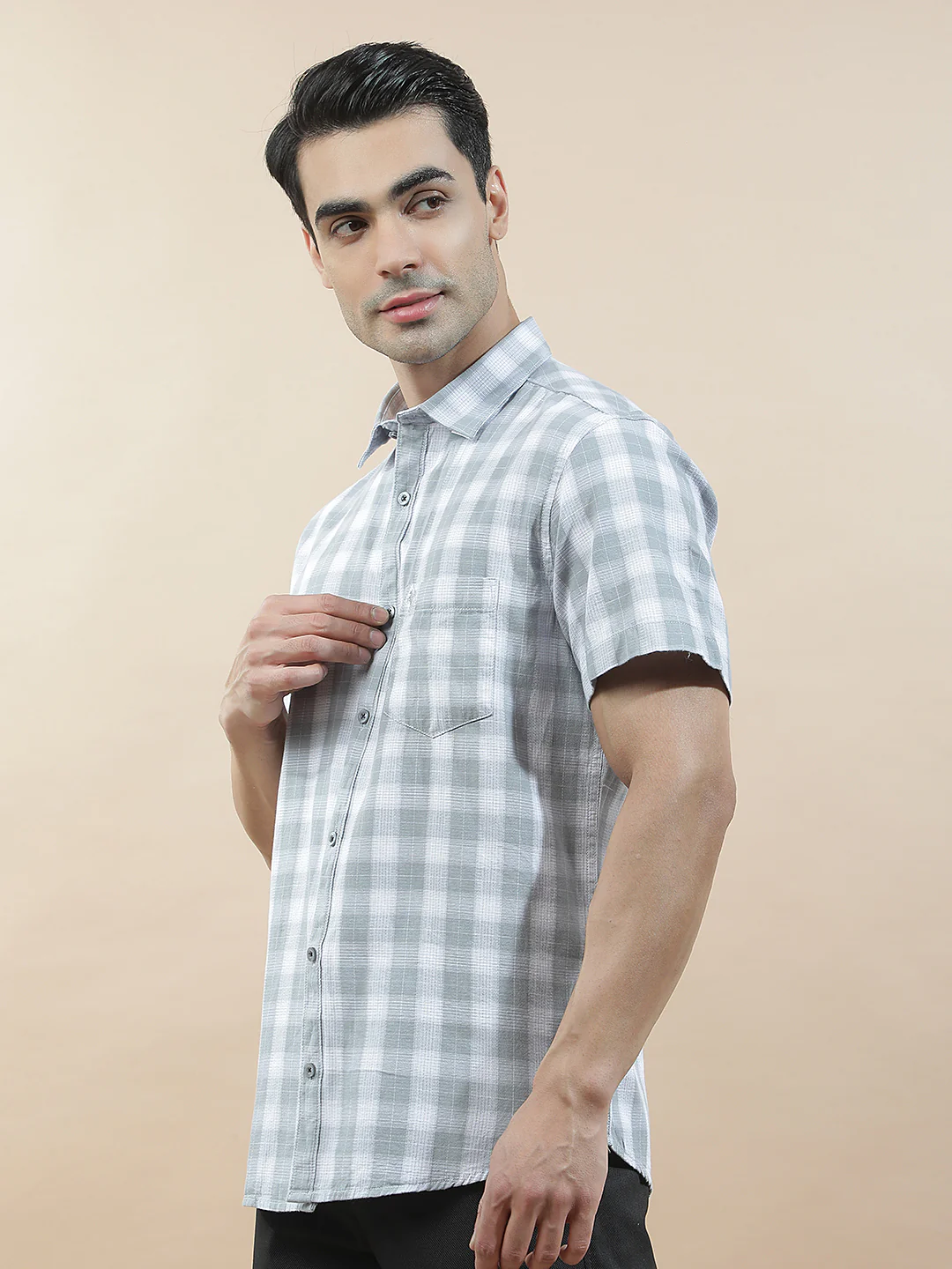 Casual Shirt for Men l Breathable & Soft with Color Fastness Regular Fit  Cotton Fabric Checkered Pattern - Image 6