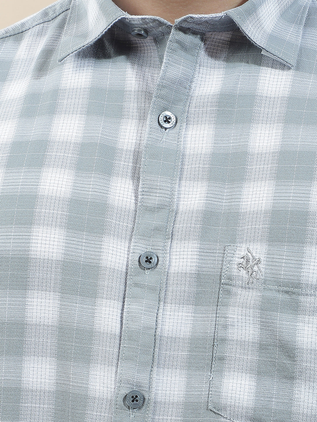 Casual Shirt for Men l Breathable & Soft with Color Fastness Regular Fit  Cotton Fabric Checkered Pattern - Image 8