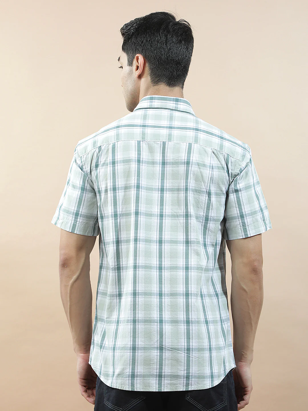 Casual Shirt for Men l Breathable & Soft with Color Fastness Slim Fit  Cotton Fabric Checkered Pattern - Image 3