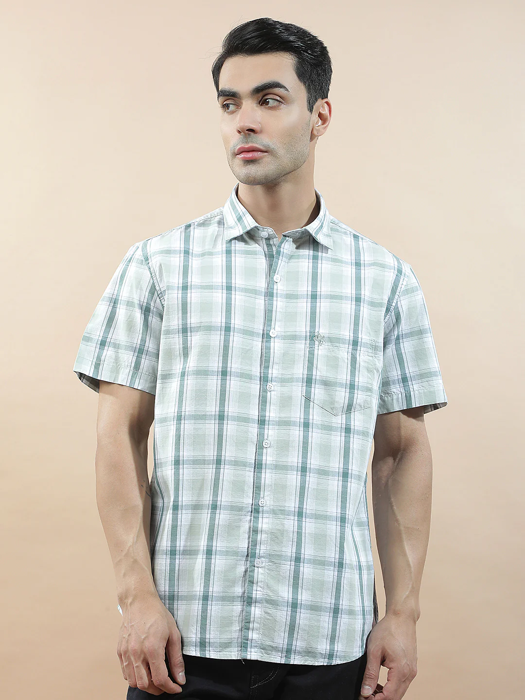 Casual Shirt for Men l Breathable & Soft with Color Fastness Slim Fit  Cotton Fabric Checkered Pattern - Image 4
