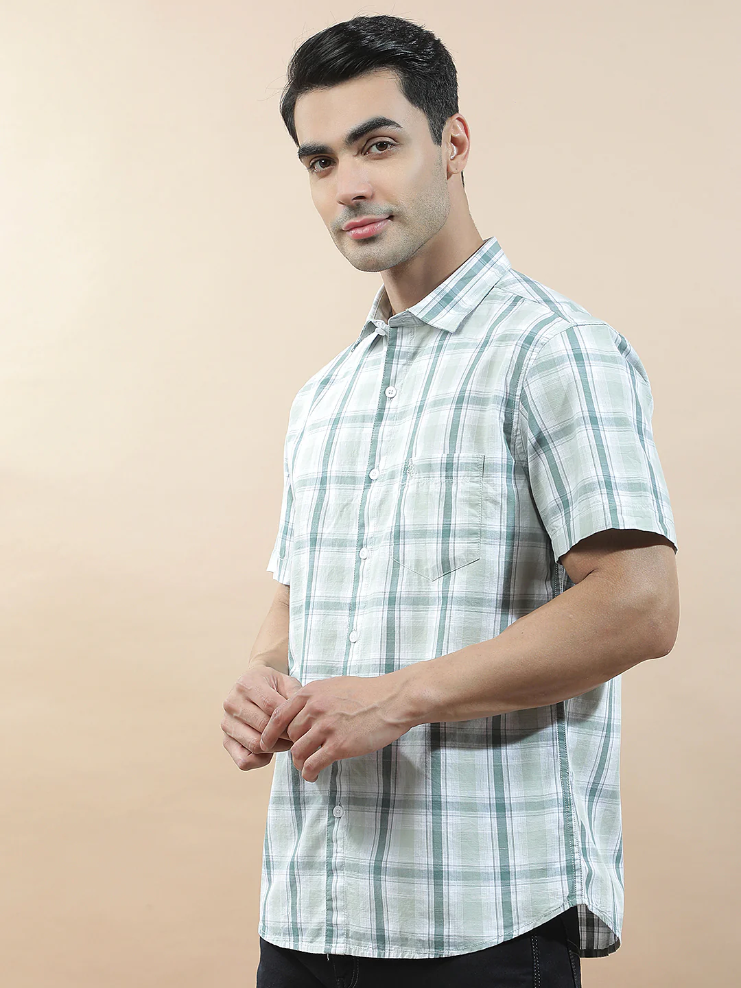 Casual Shirt for Men l Breathable & Soft with Color Fastness Slim Fit  Cotton Fabric Checkered Pattern - Image 5