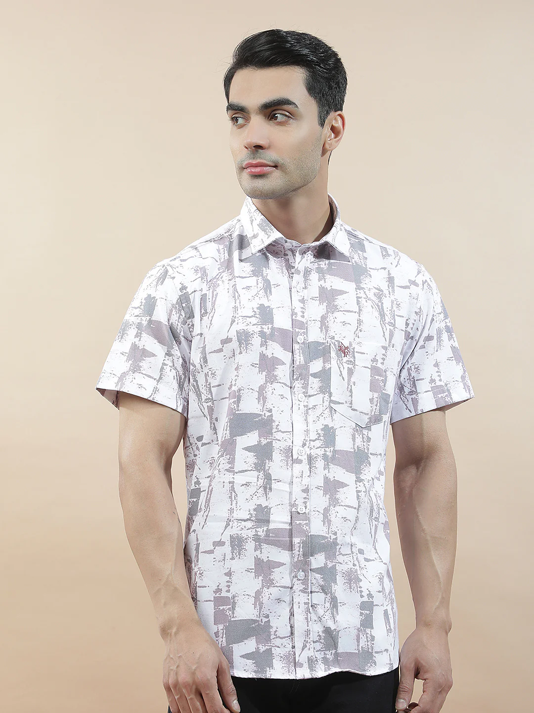 Casual Shirt for Men l Breathable & Soft with Color Fastness Slim Fit Cotton Blend Fabric Printed Pattern - Image 3