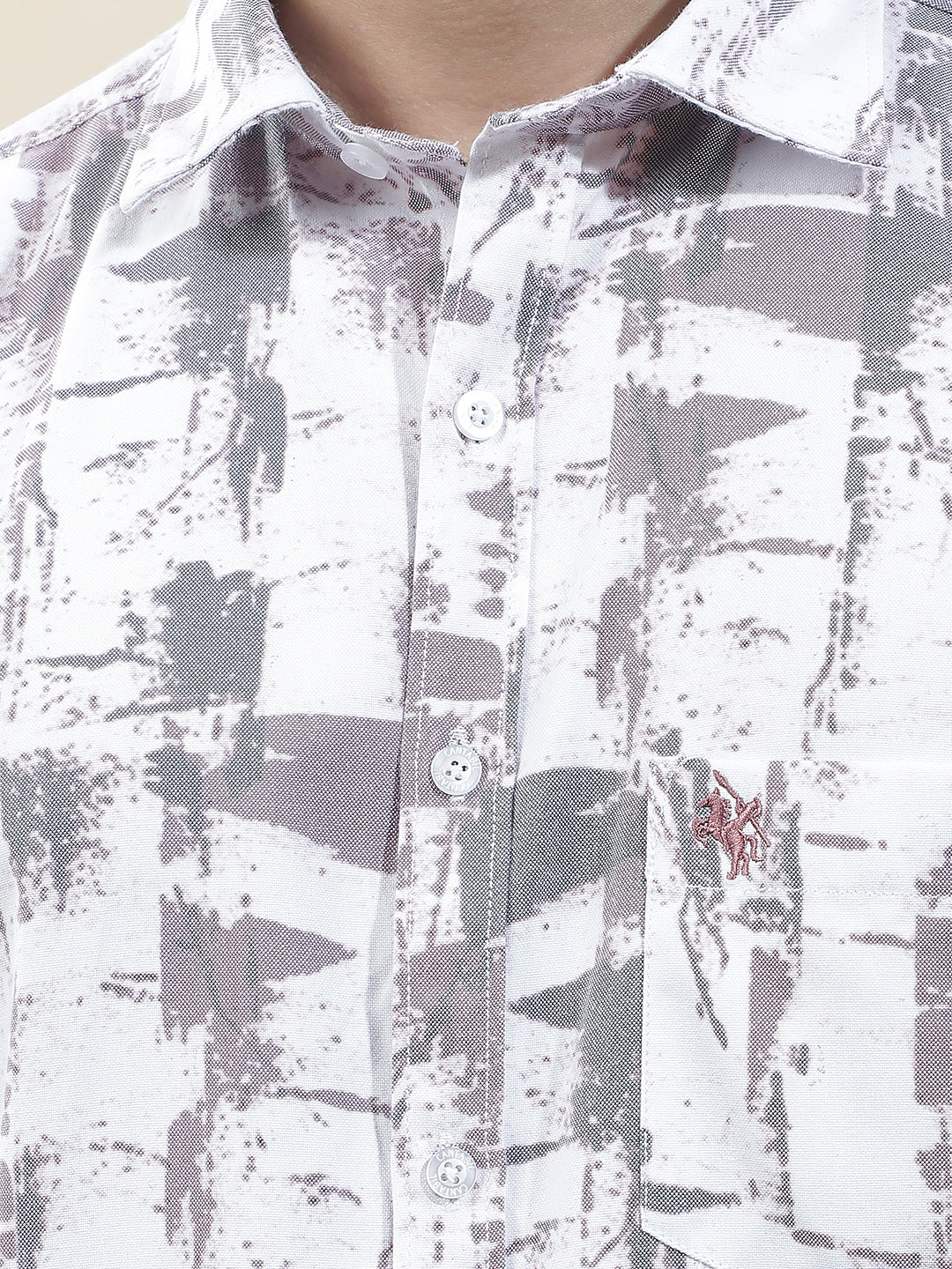 Casual Shirt for Men l Breathable & Soft with Color Fastness Slim Fit Cotton Blend Fabric Printed Pattern - Image 6