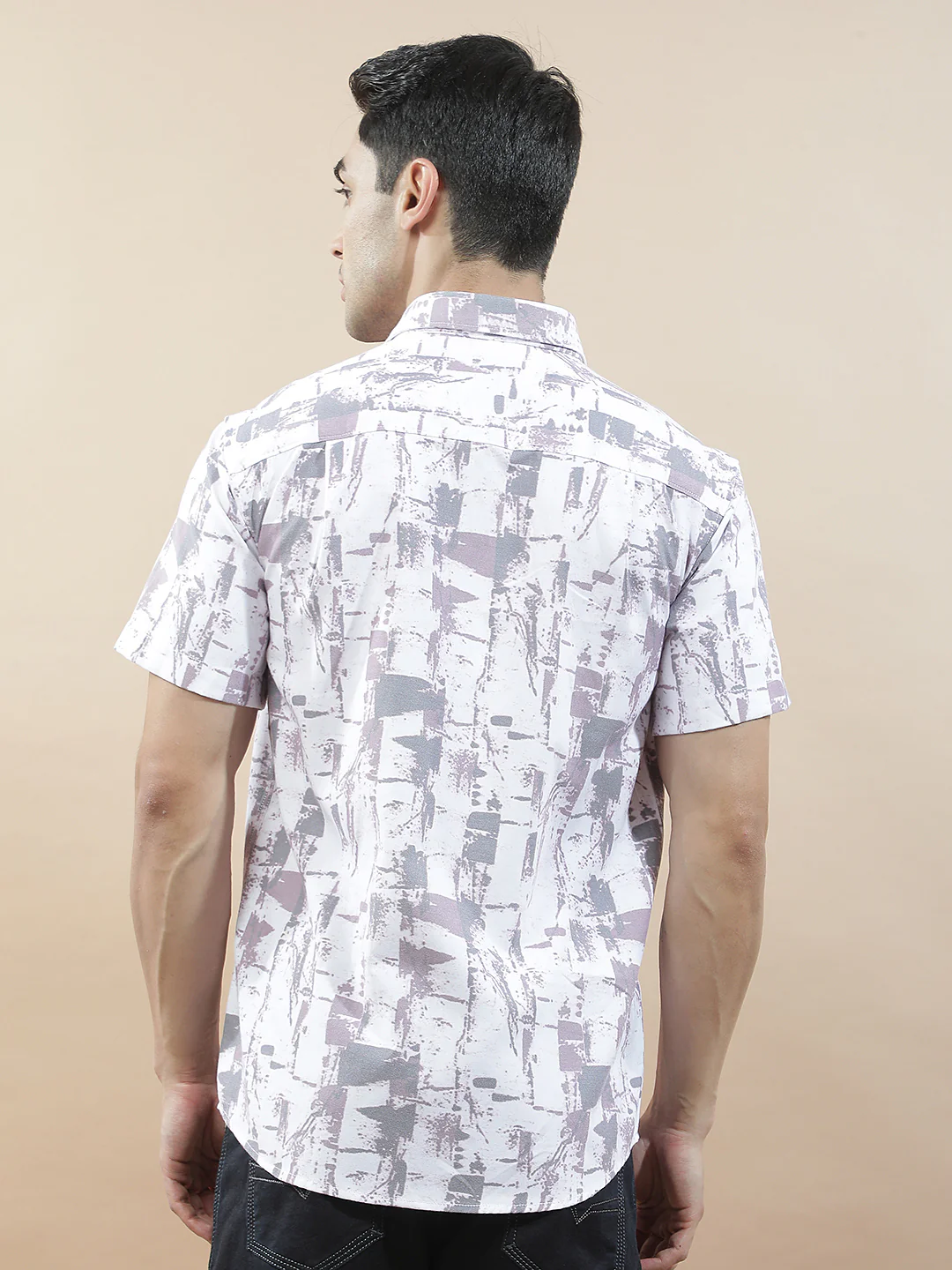 Casual Shirt for Men l Breathable & Soft with Color Fastness Slim Fit Cotton Blend Fabric Printed Pattern - Image 8