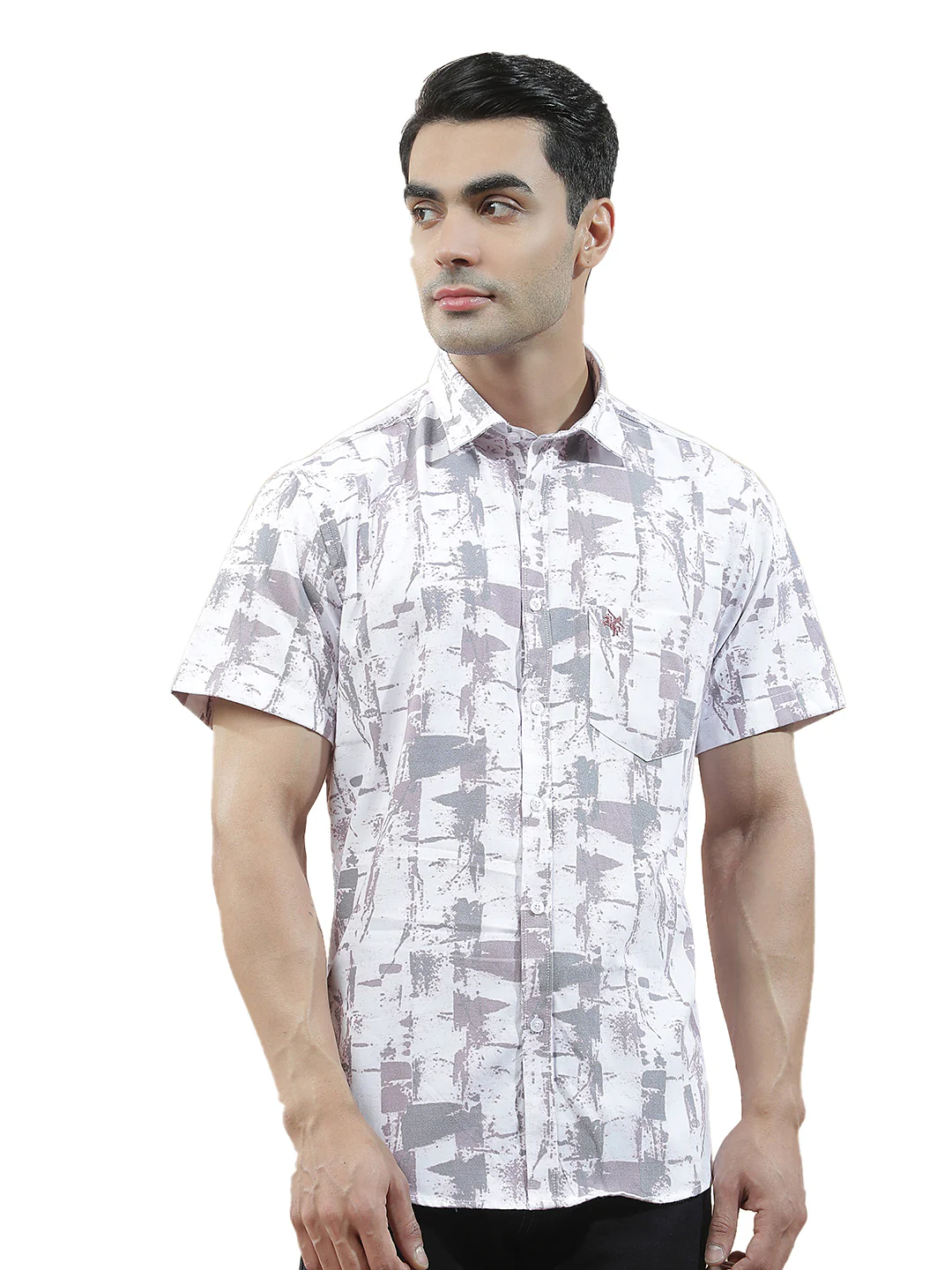 Casual Shirt for Men l Breathable & Soft with Color Fastness Slim Fit Cotton Blend Fabric Printed Pattern - Image 9