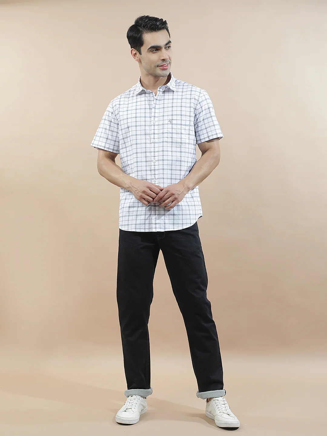 Casual Shirt for Men l Breathable & Soft with Color Fastness Slim Fit Cotton Fabric Checkered Pattern
