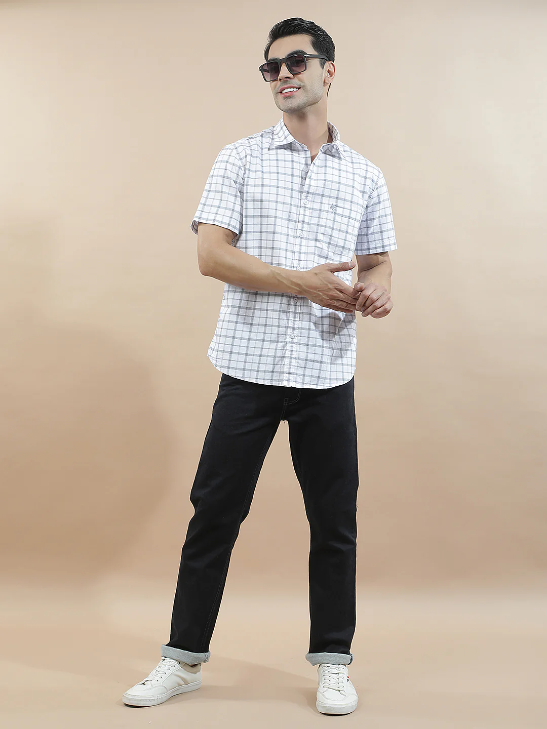 Casual Shirt for Men l Breathable & Soft with Color Fastness Slim Fit Cotton Fabric Checkered Pattern - Image 2