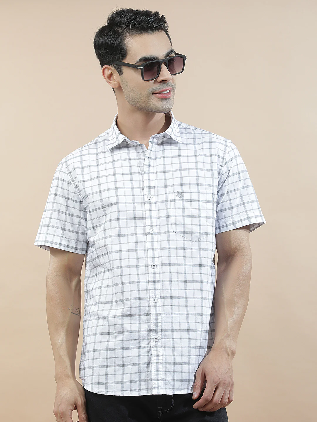 Casual Shirt for Men l Breathable & Soft with Color Fastness Slim Fit Cotton Fabric Checkered Pattern - Image 3