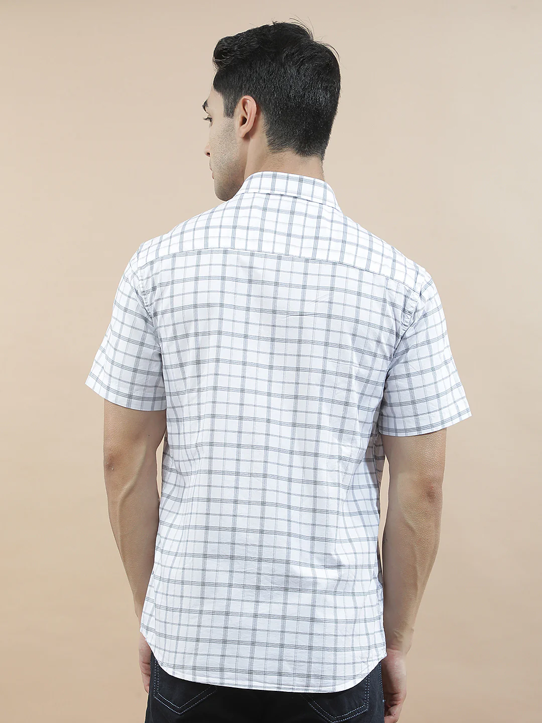Casual Shirt for Men l Breathable & Soft with Color Fastness Slim Fit Cotton Fabric Checkered Pattern - Image 4