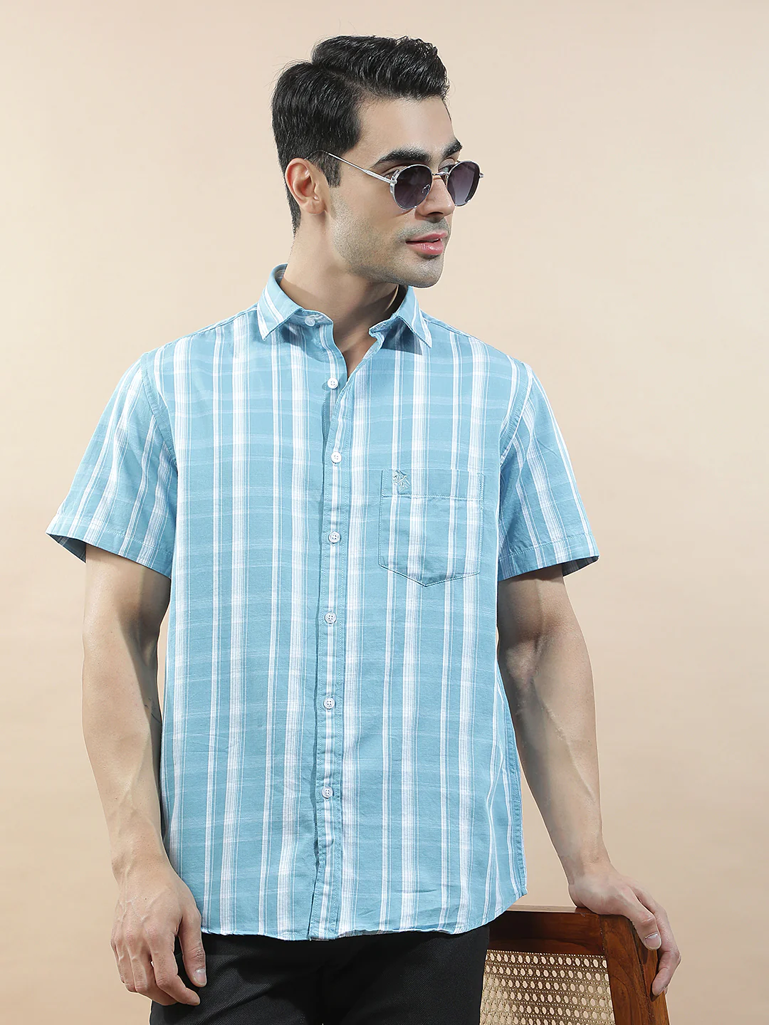 Casual Shirt for Men l Breathable & Soft with Color Fastness Slim Fit Cotton Fabric Checkered Pattern - Image 2