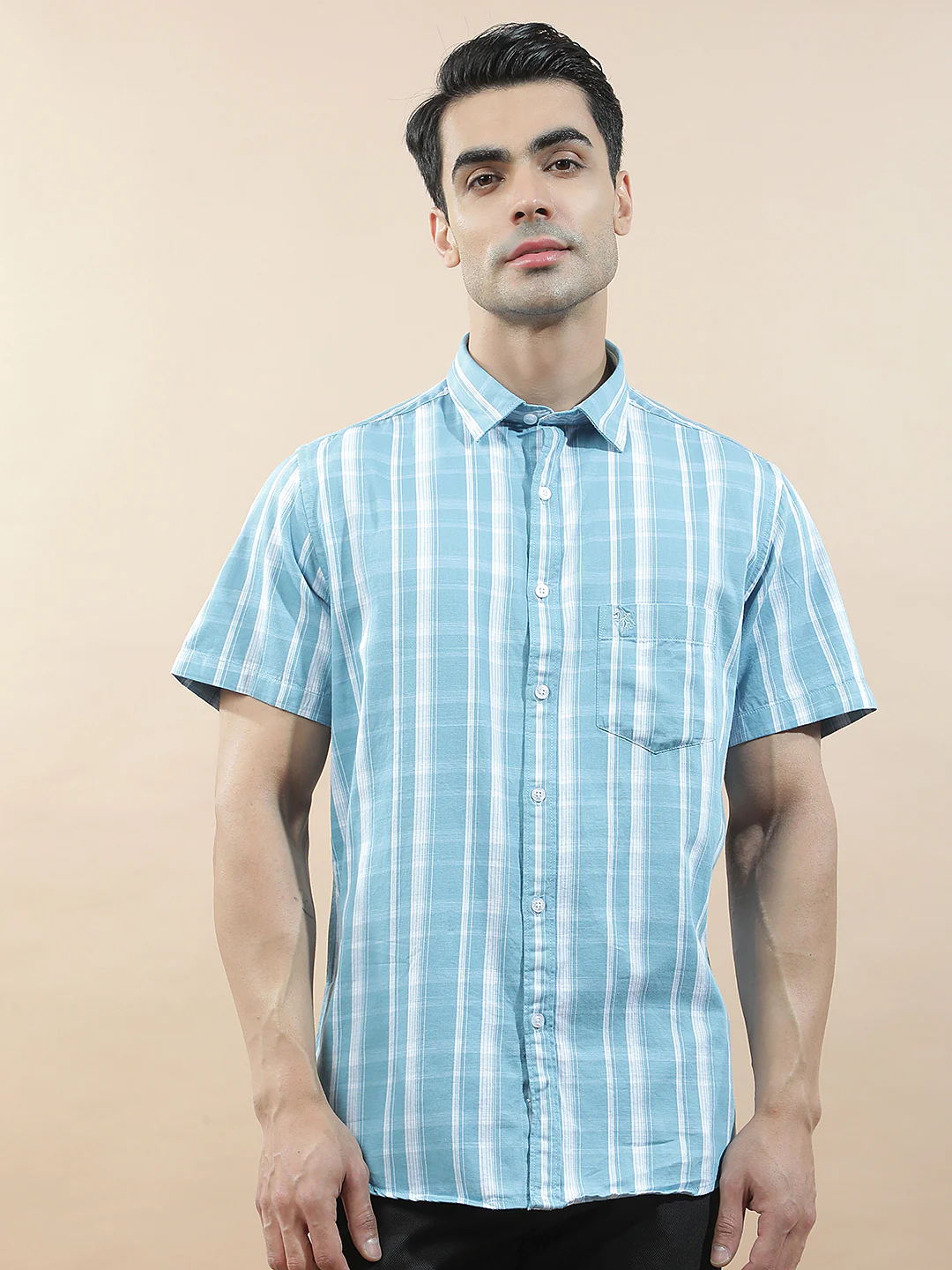 Casual Shirt for Men l Breathable & Soft with Color Fastness Slim Fit Cotton Fabric Checkered Pattern - Image 4