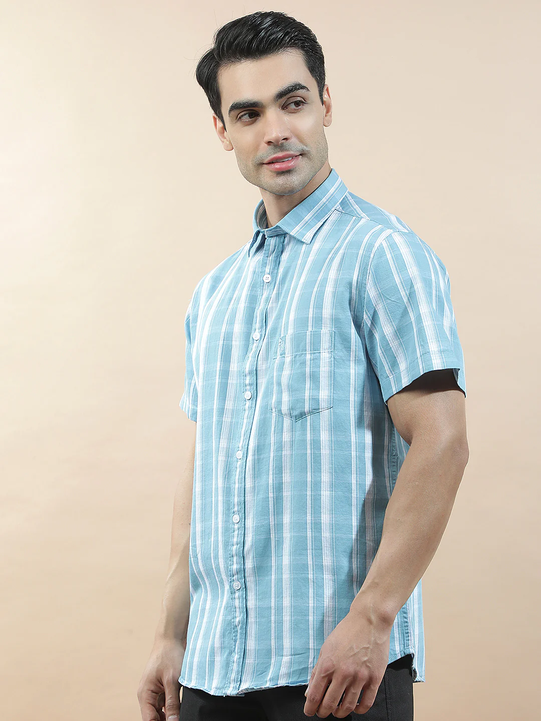 Casual Shirt for Men l Breathable & Soft with Color Fastness Slim Fit Cotton Fabric Checkered Pattern - Image 5