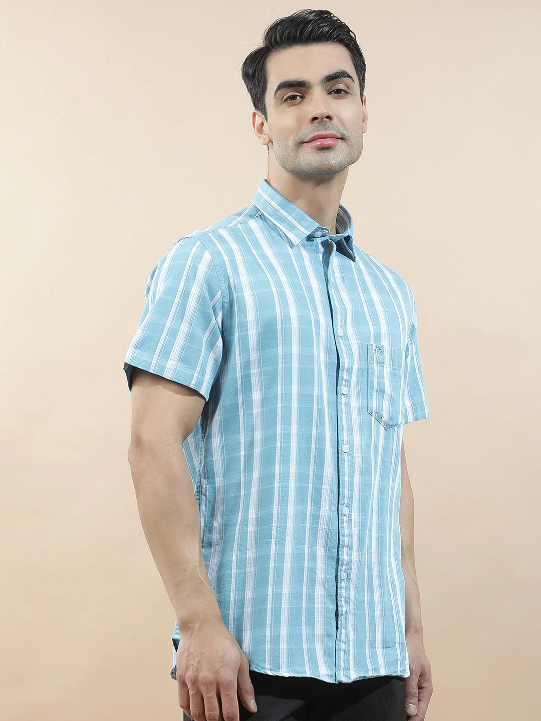 Casual Shirt for Men l Breathable & Soft with Color Fastness Slim Fit Cotton Fabric Checkered Pattern - Image 6