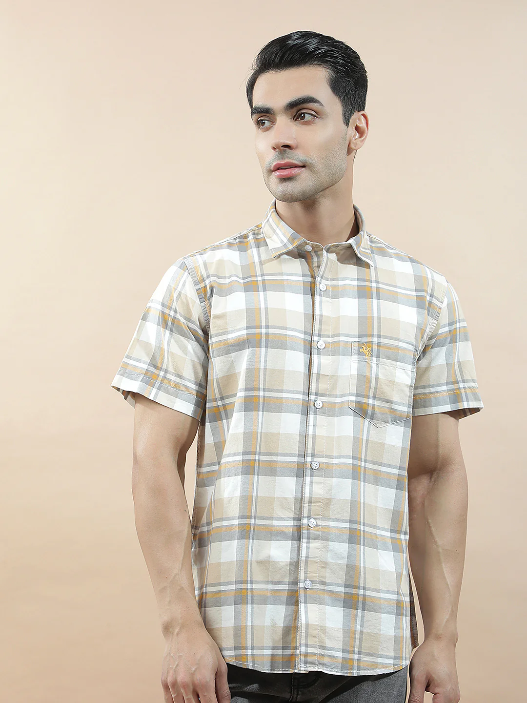 Casual Shirt for Men l Breathable & Soft with Color Fastness Slim Fit Cotton Fabric Checkered Pattern - Image 4
