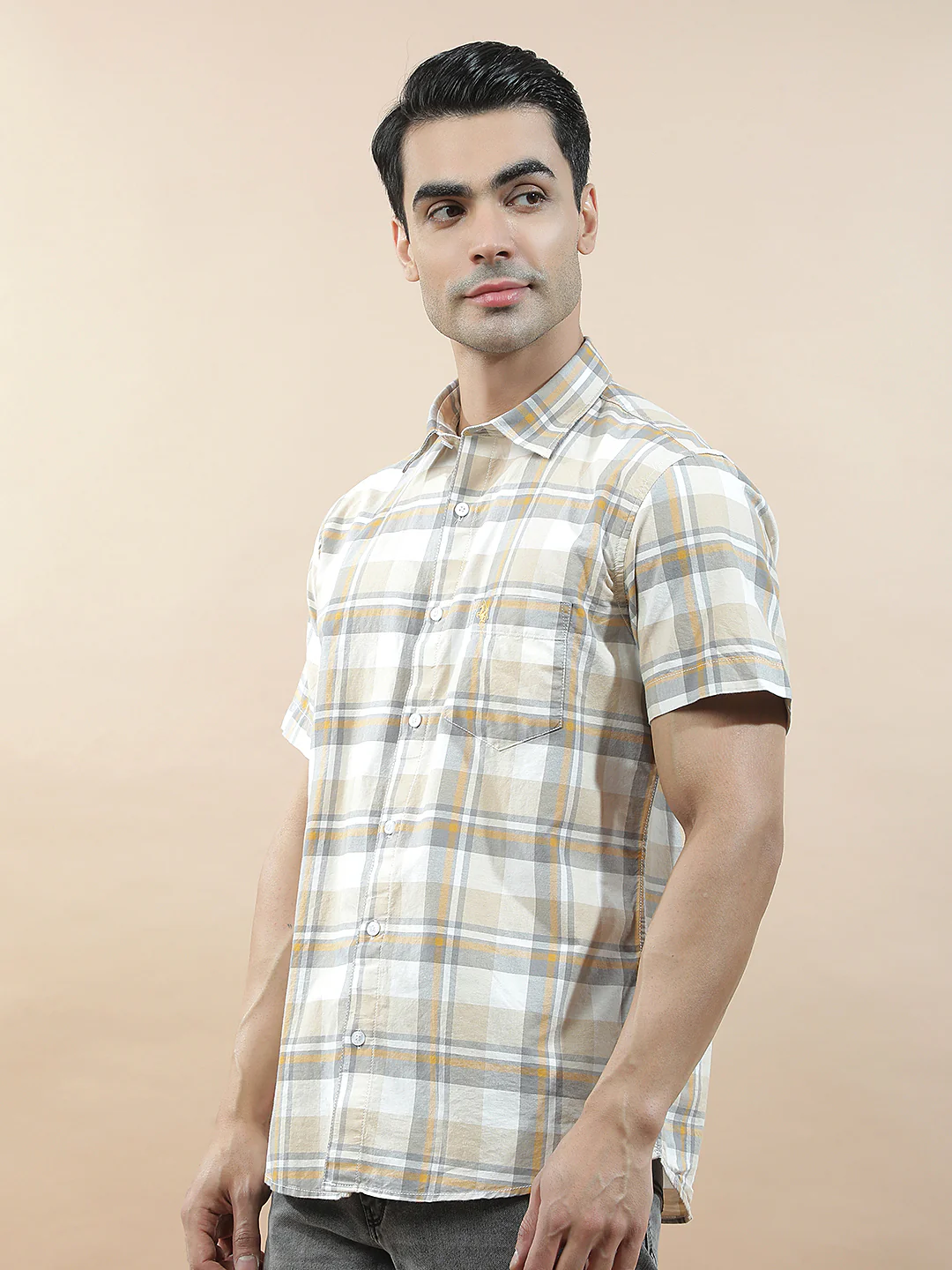 Casual Shirt for Men l Breathable & Soft with Color Fastness Slim Fit Cotton Fabric Checkered Pattern - Image 5