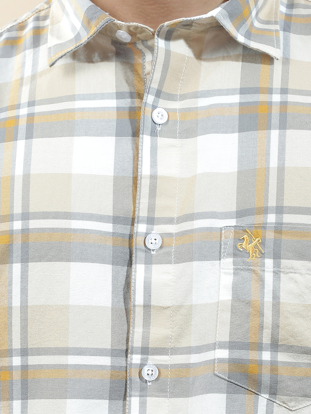 Casual Shirt for Men l Breathable & Soft with Color Fastness Slim Fit Cotton Fabric Checkered Pattern - Image 7