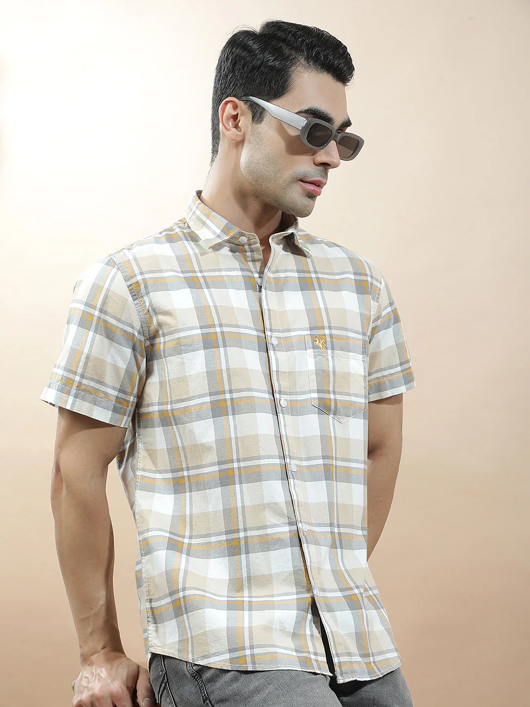 Casual Shirt for Men l Breathable & Soft with Color Fastness Slim Fit Cotton Fabric Checkered Pattern - Image 8