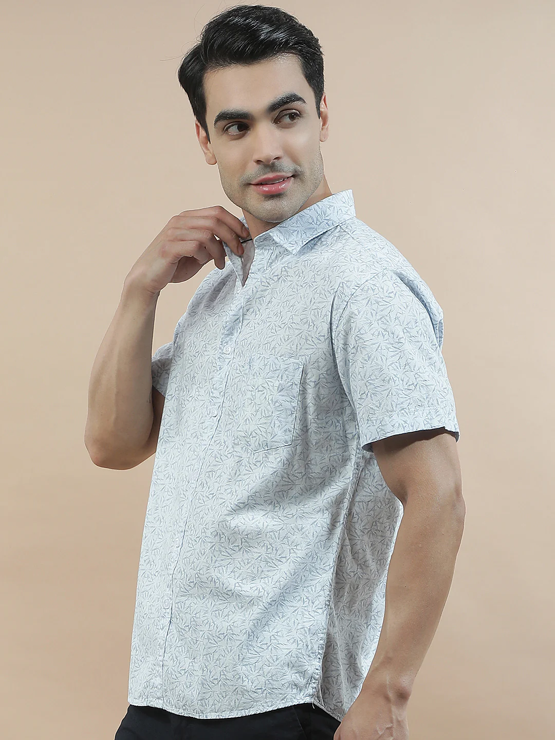 Casual Shirt for Men l Breathable & Soft with Color Fastness Slim Fit Cotton Fabric Printed Pattern - Image 3