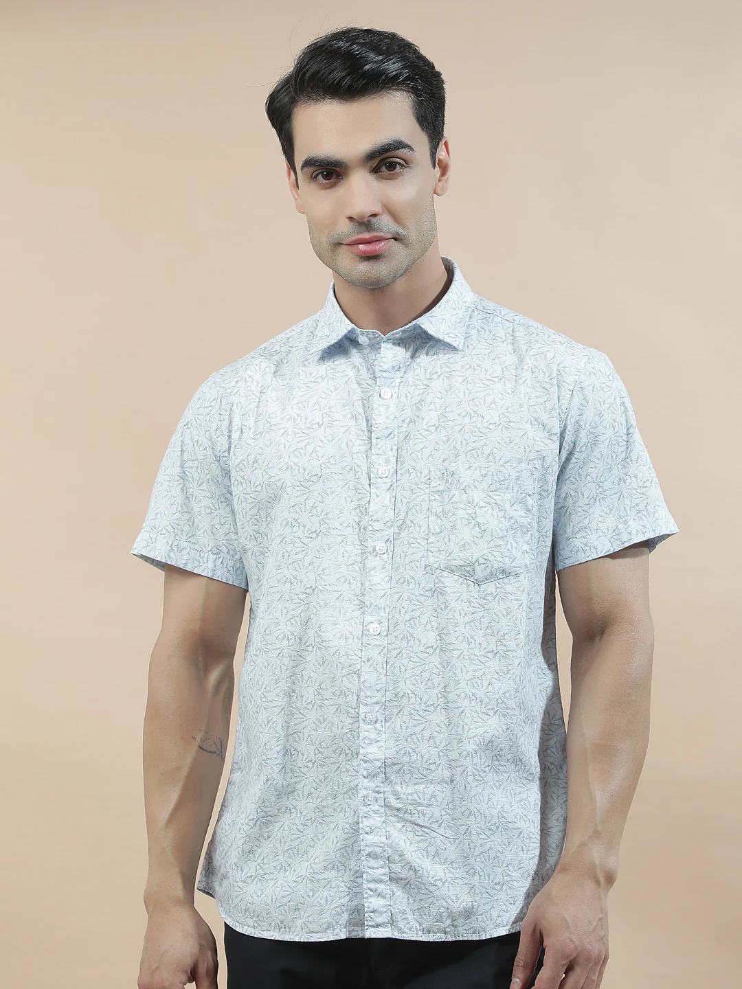 Casual Shirt for Men l Breathable & Soft with Color Fastness Slim Fit Cotton Fabric Printed Pattern - Image 5