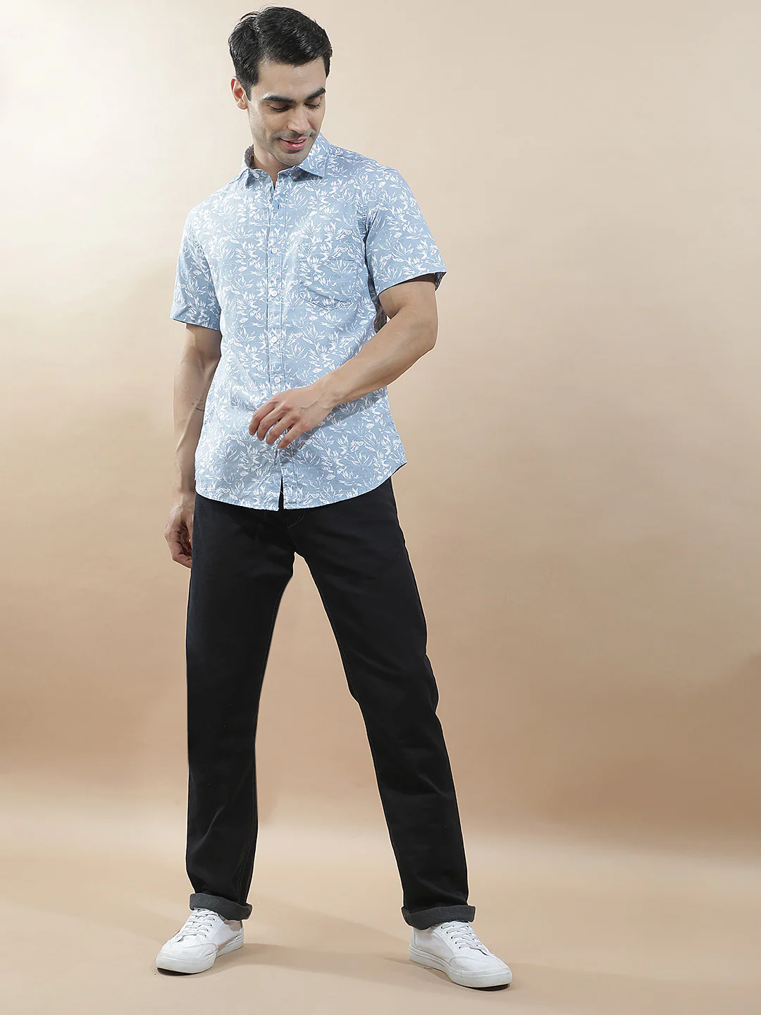 Casual Shirt for Men l Breathable & Soft with Color Fastness Slim Fit Cotton Fabric Printed Pattern