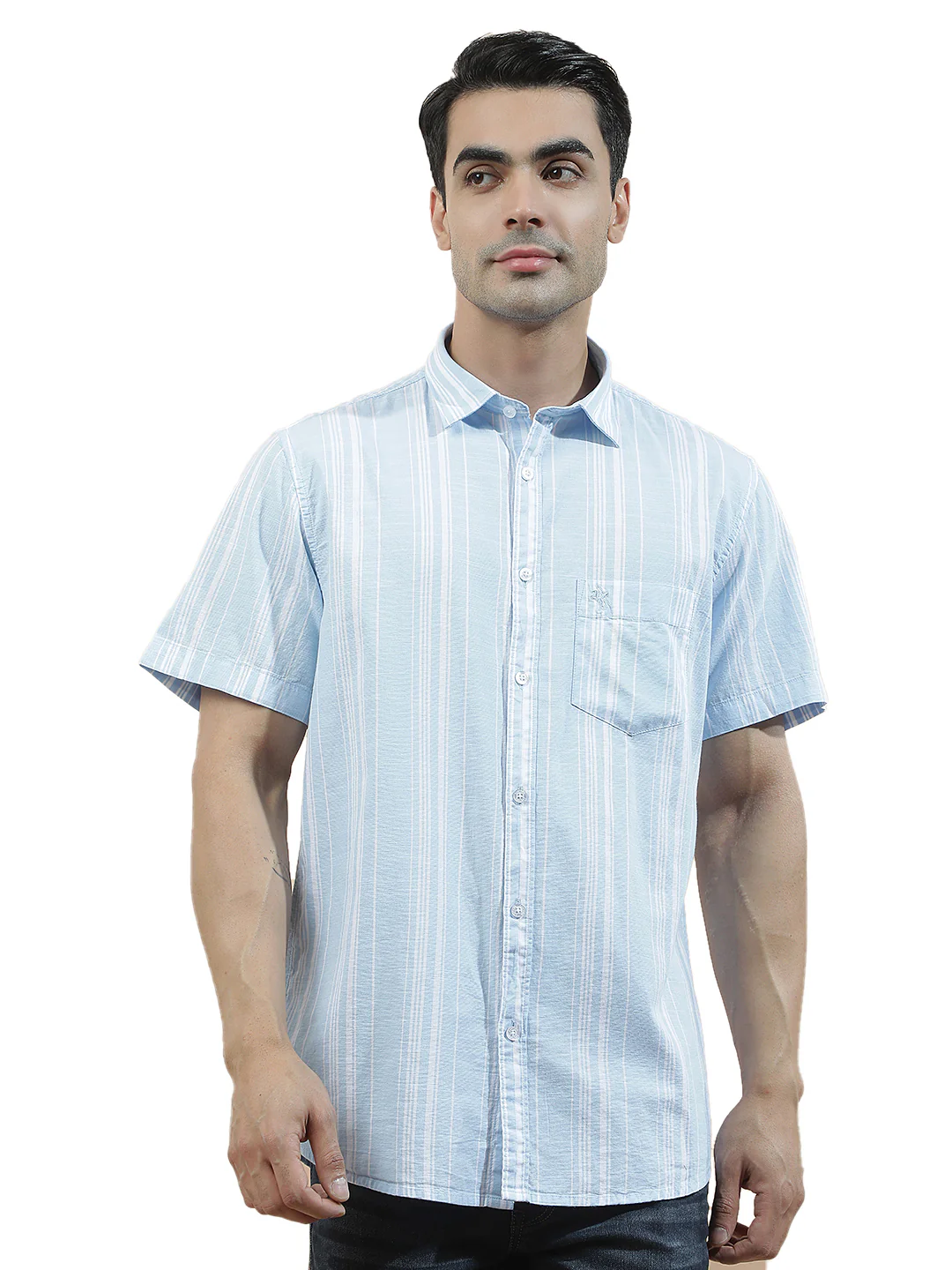 Casual Shirt for Men l Breathable & Soft with Color Fastness Slim Fit Cotton Fabric Striped Pattern - Image 9