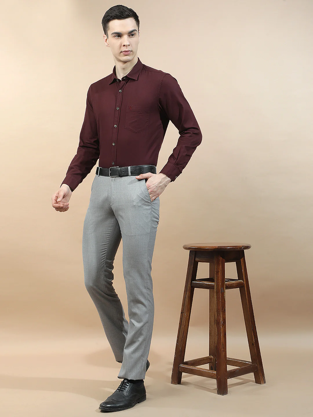 Casual Shirt for Men l Breathable & Soft with Color Fastness Slim Fit  Cotton Fabric Solid Pattern - Image 2
