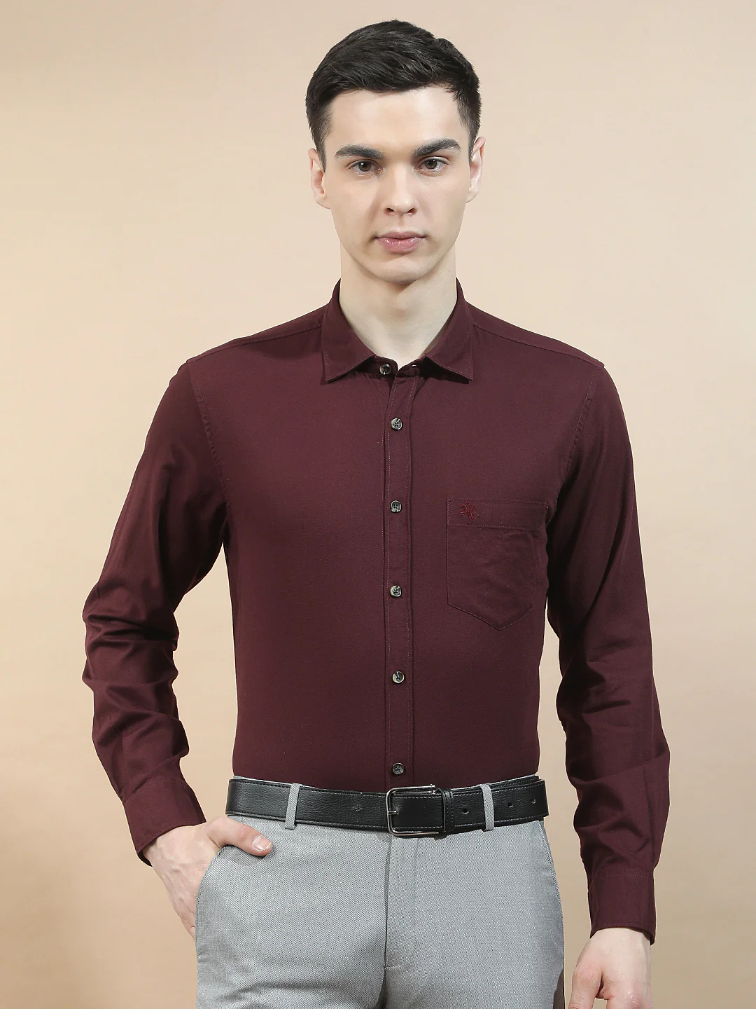 Casual Shirt for Men l Breathable & Soft with Color Fastness Slim Fit  Cotton Fabric Solid Pattern - Image 5