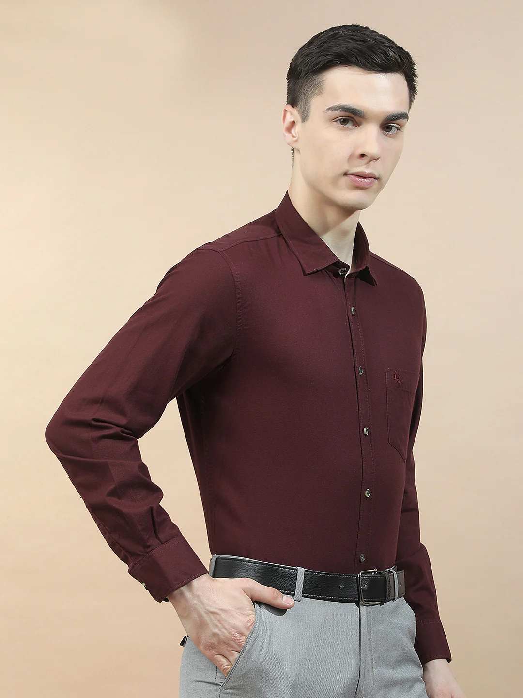 Casual Shirt for Men l Breathable & Soft with Color Fastness Slim Fit  Cotton Fabric Solid Pattern - Image 7