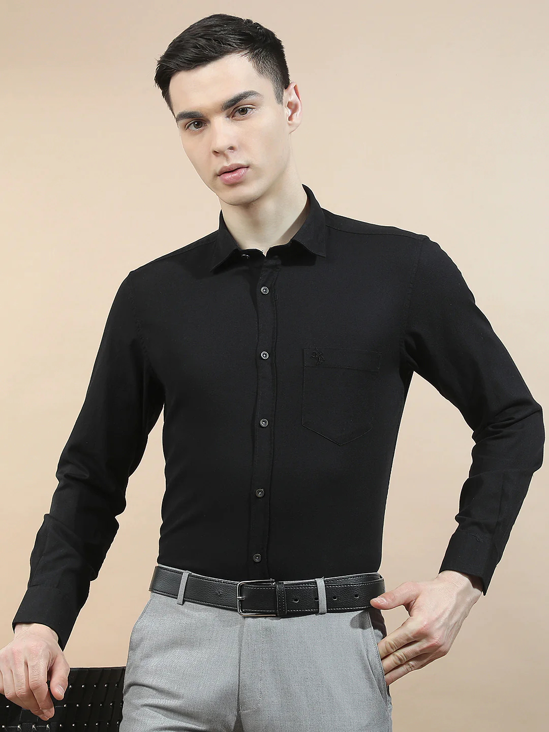 Casual Shirt for Men l Breathable & Soft with Color Fastness Slim Fit  Cotton Fabric Solid Pattern - Image 3