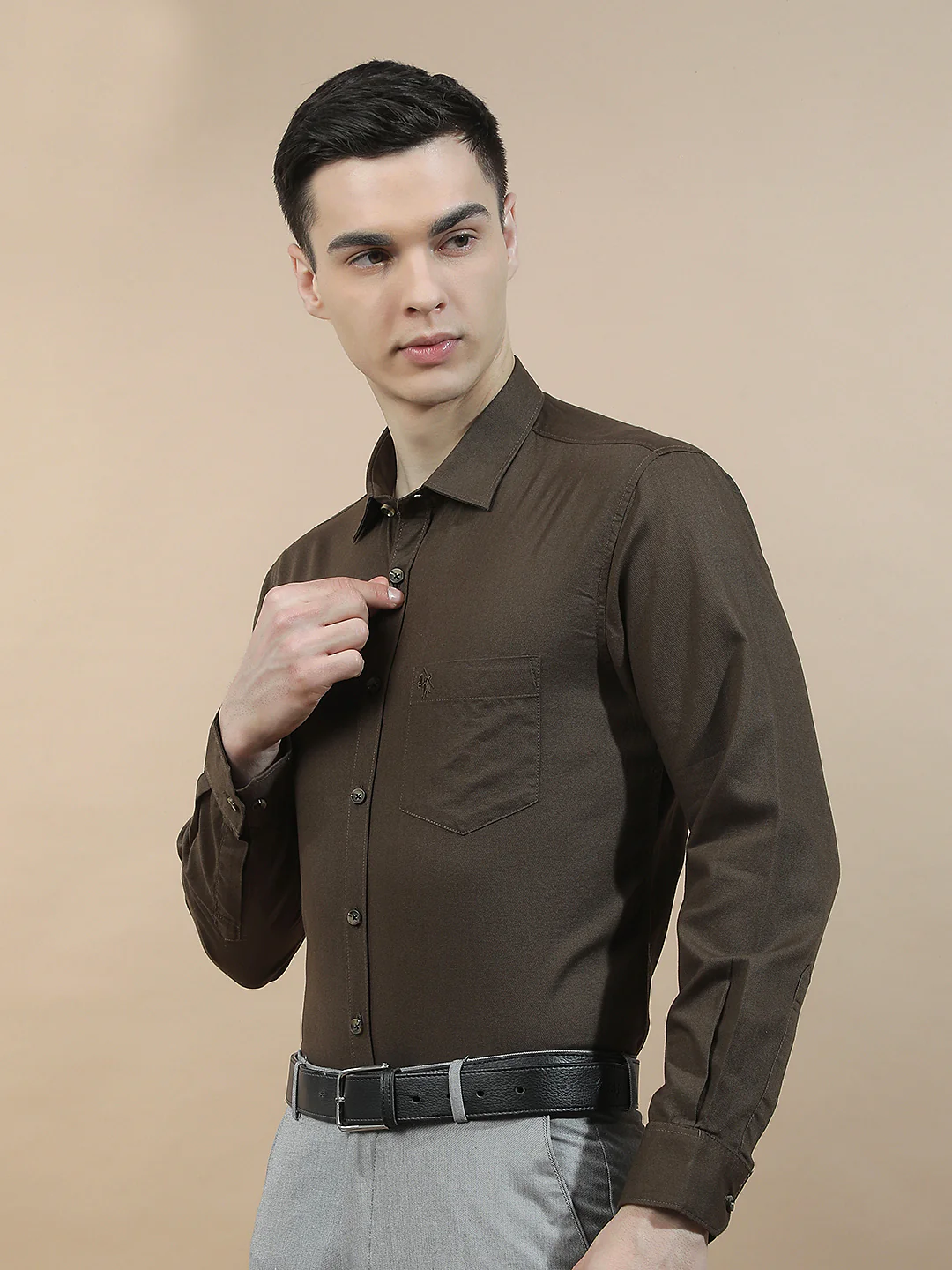 Casual Shirt for Men l Breathable & Soft with Color Fastness Slim Fit  Cotton Fabric Solid Pattern - Image 5