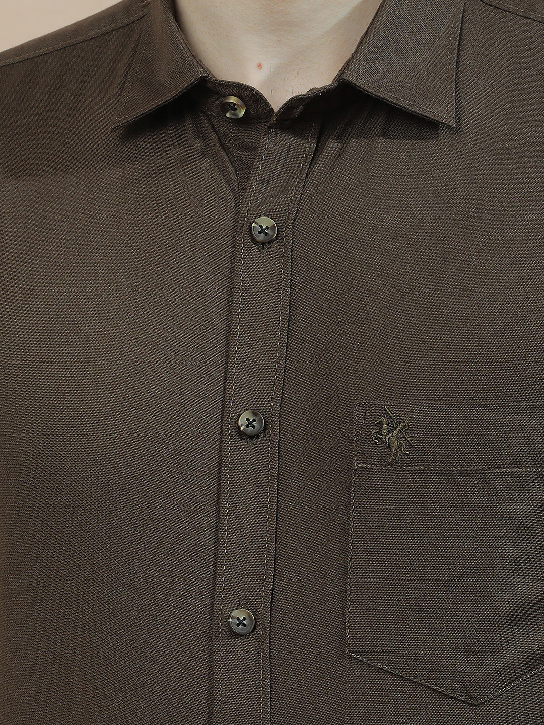 Casual Shirt for Men l Breathable & Soft with Color Fastness Slim Fit  Cotton Fabric Solid Pattern - Image 7