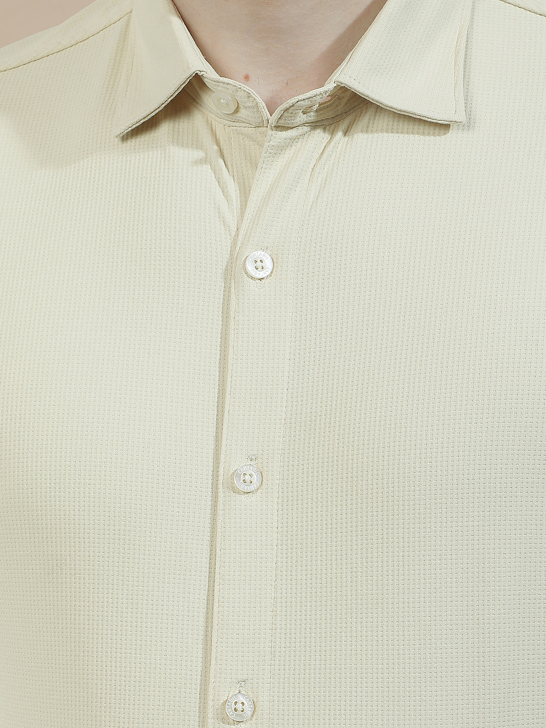 Casual Shirt for Men l Breathable & Soft with Color Fastness Slim Fit Polyester Stretch Fabric Self Design Pattern - Image 7