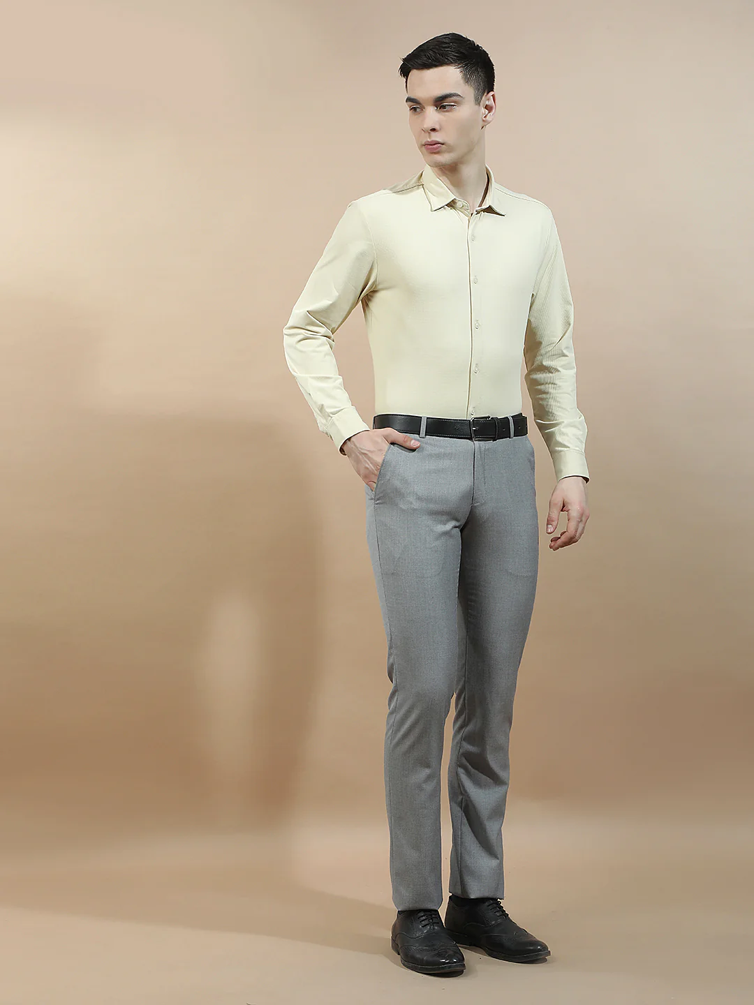 Casual Shirt for Men l Breathable & Soft with Color Fastness Slim Fit Polyester Stretch Fabric Self Design Pattern - Image 8