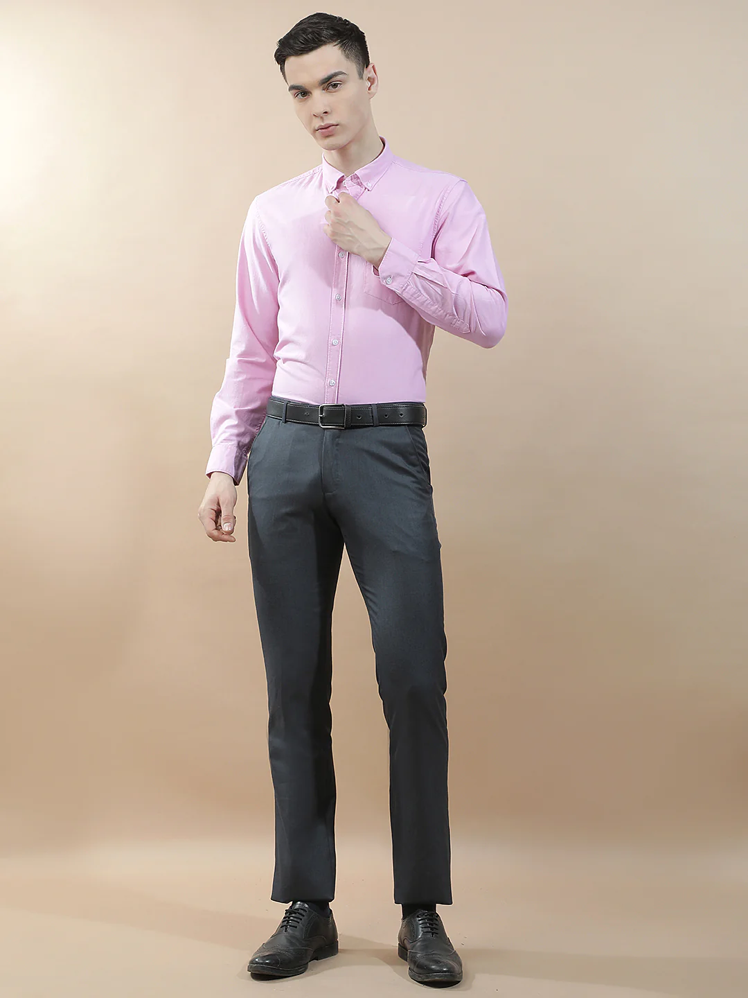 Casual Shirt for Men l Breathable & Soft with Color Fastness Slim Fit  Cotton Fabric Solid Pattern - Image 2