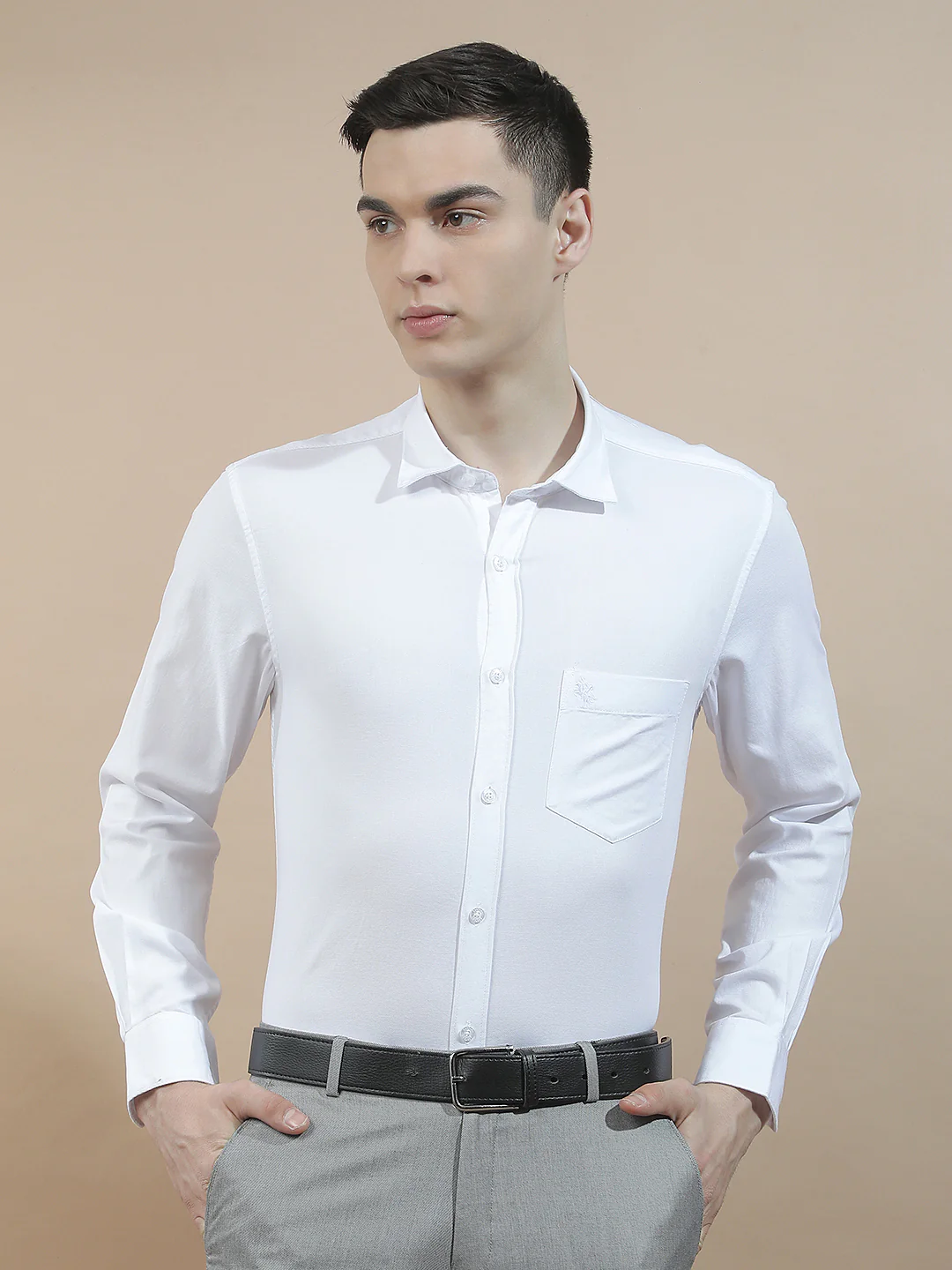 Casual Shirt for Men l Breathable & Soft with Color Fastness Slim Fit  Cotton Fabric Solid Pattern - Image 3