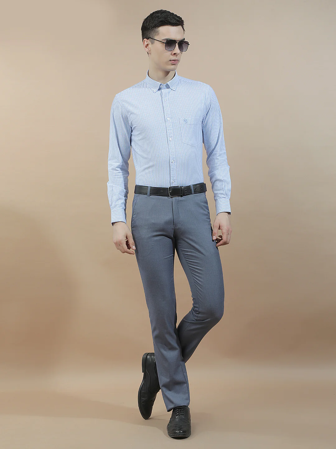 Casual Shirt for Men l Breathable & Soft with Color Fastness Slim Fit  Cotton Fabric Striped Pattern - Image 2