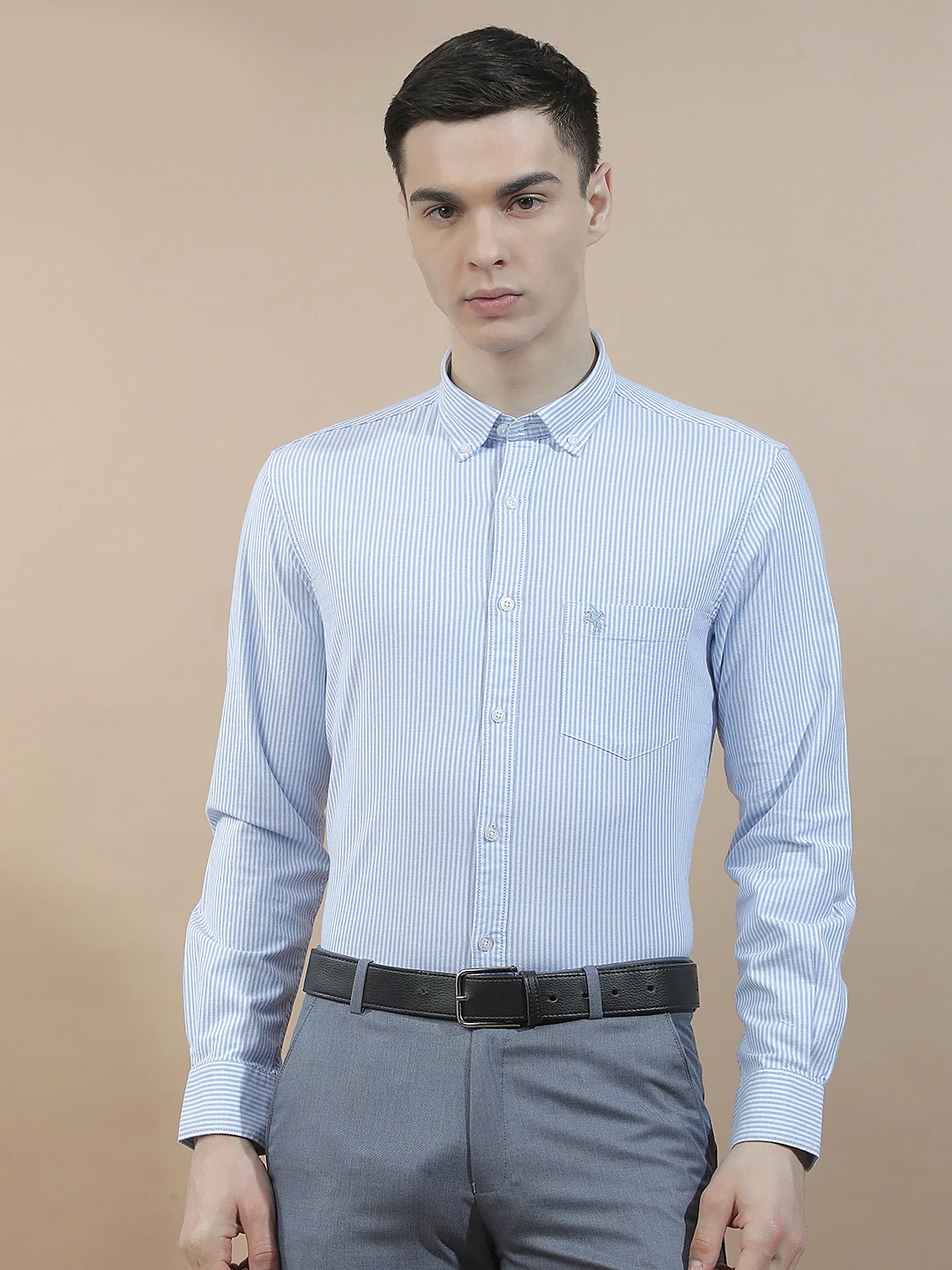 Casual Shirt for Men l Breathable & Soft with Color Fastness Slim Fit  Cotton Fabric Striped Pattern - Image 4