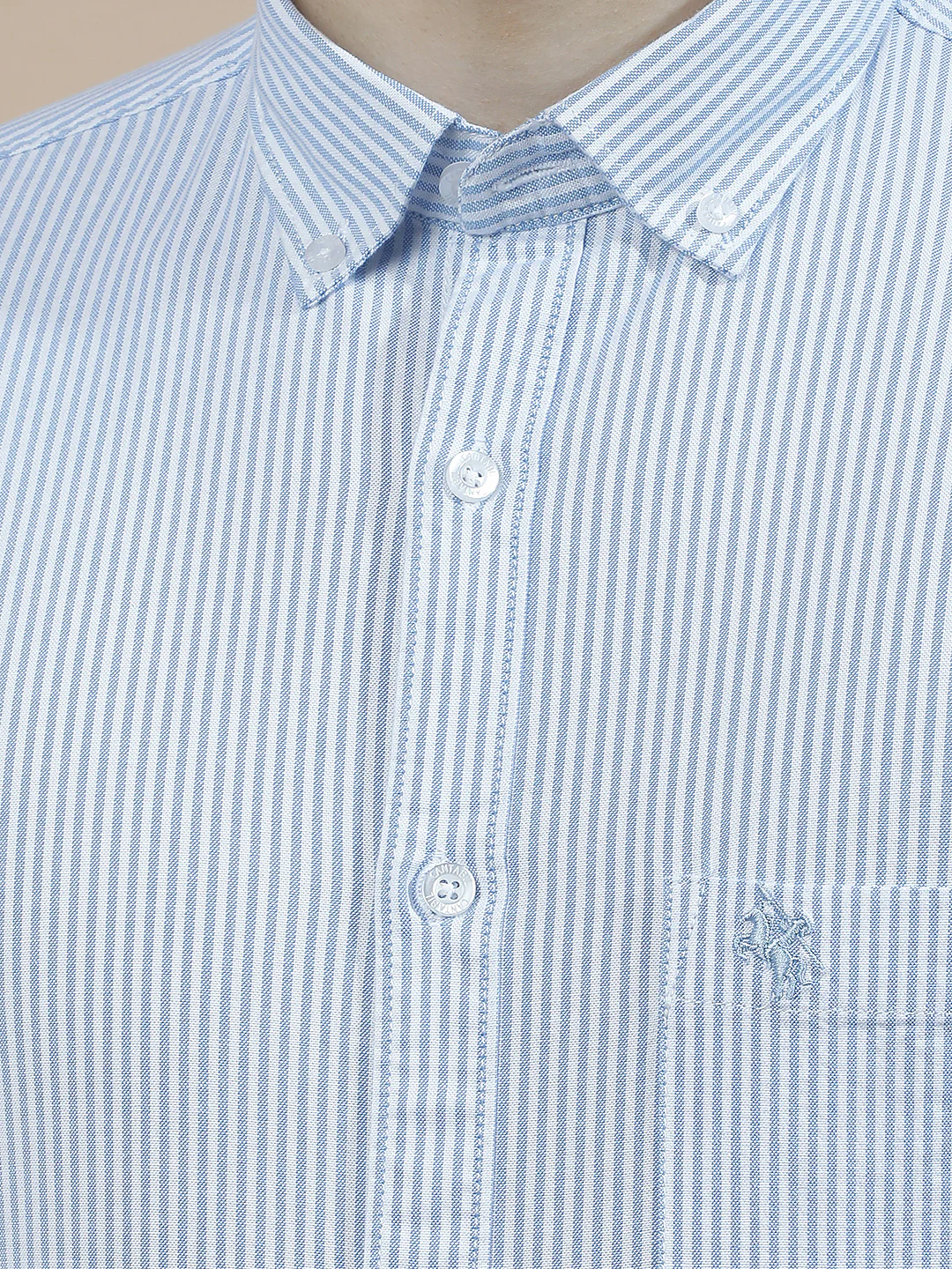 Casual Shirt for Men l Breathable & Soft with Color Fastness Slim Fit  Cotton Fabric Striped Pattern - Image 7