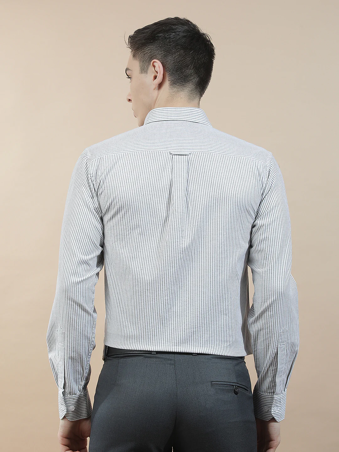 Casual Shirt for Men l Breathable & Soft with Color Fastness Slim Fit Cotton Fabric Striped Pattern - Image 2