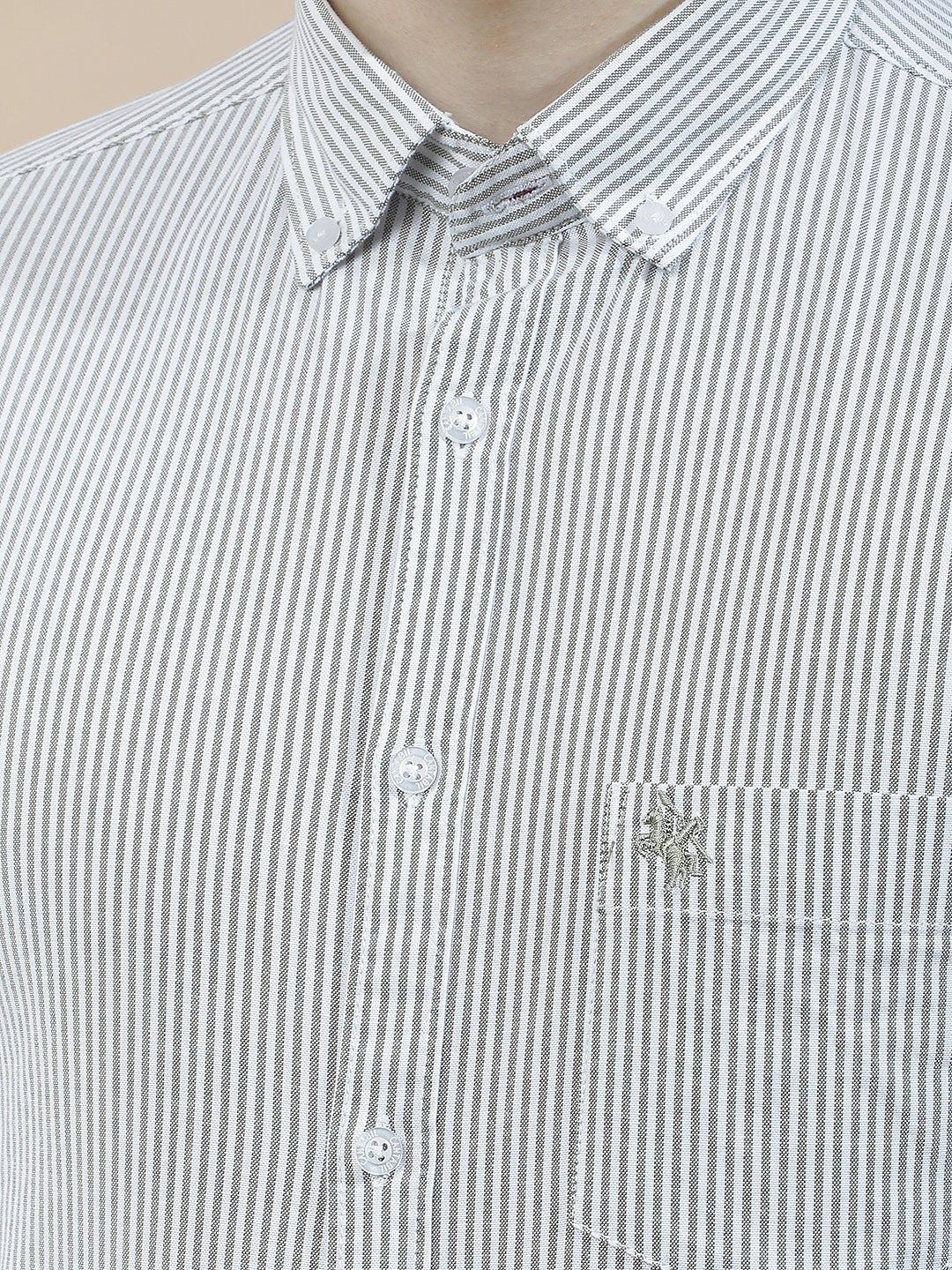 Casual Shirt for Men l Breathable & Soft with Color Fastness Slim Fit Cotton Fabric Striped Pattern - Image 6