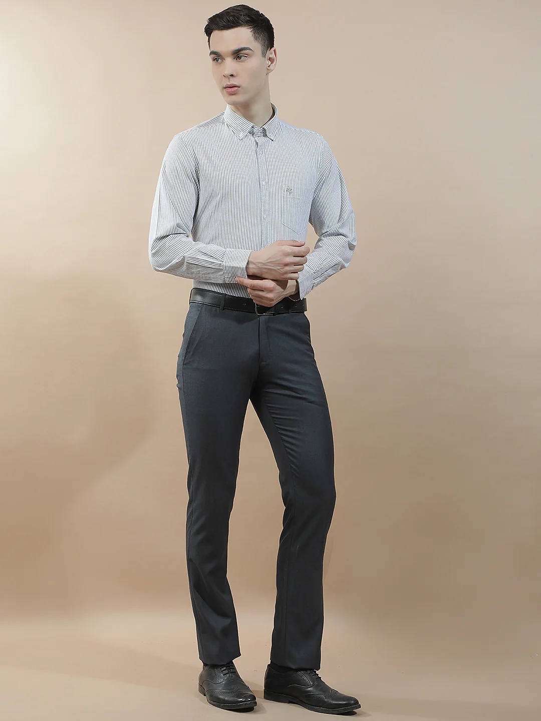 Casual Shirt for Men l Breathable & Soft with Color Fastness Slim Fit Cotton Fabric Striped Pattern - Image 7